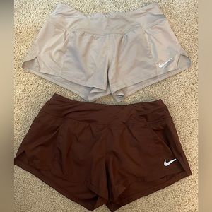 2 pairs limited addition NIKE Dry Fit Woman’s Maroon and Grey shorts